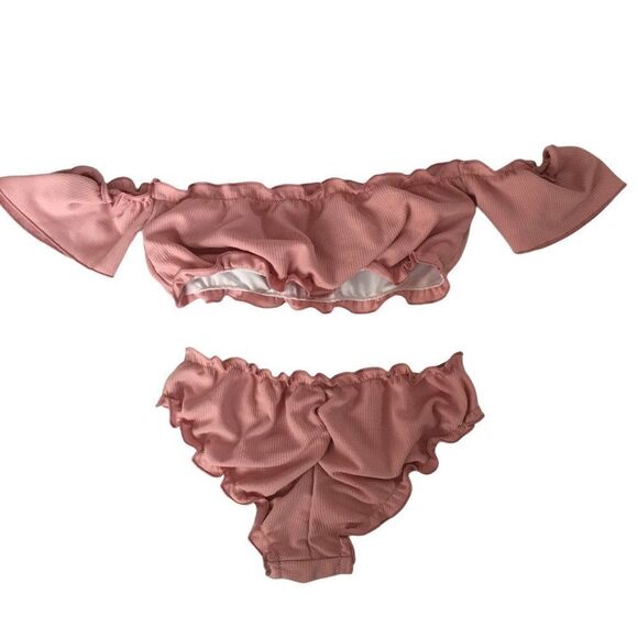 Rose colored 2 piece bathing suit size small - Picture 3 of 3
